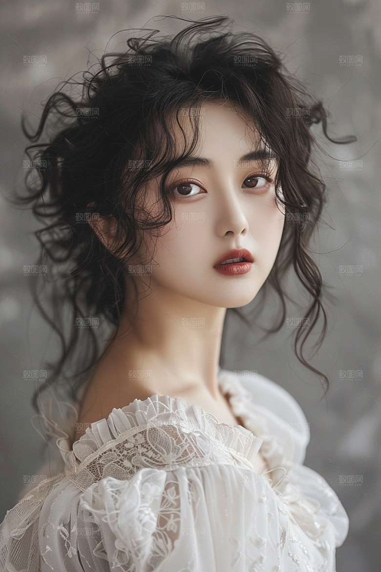 妆造发型美妆造型写真摄影图