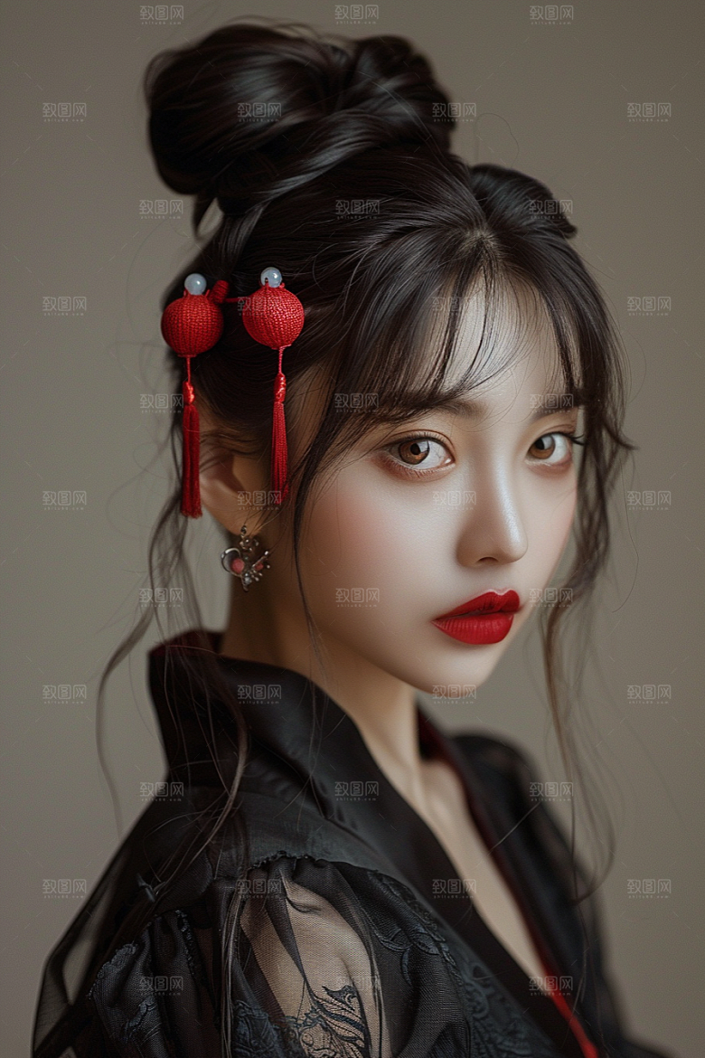 妆造发型人物美妆造型摄影图