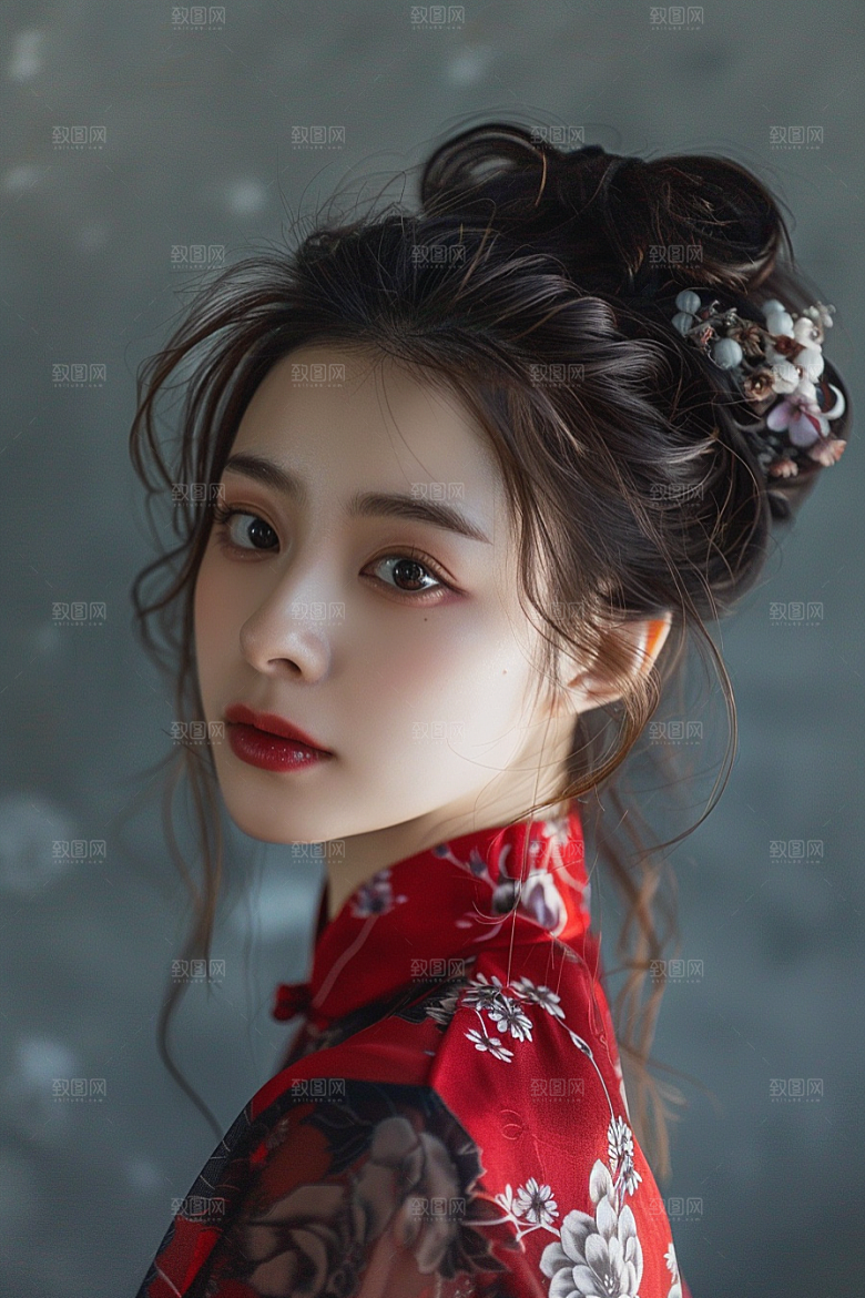 妆造发型人物唯美摄影图