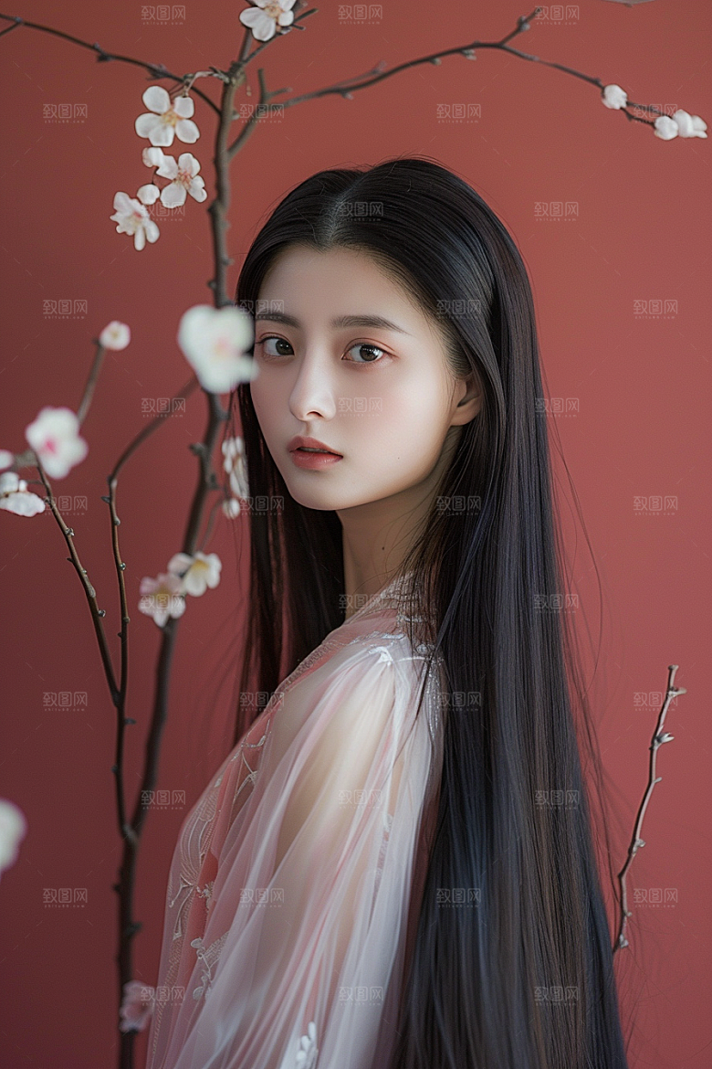 妆造发型艺术美妆摄影图