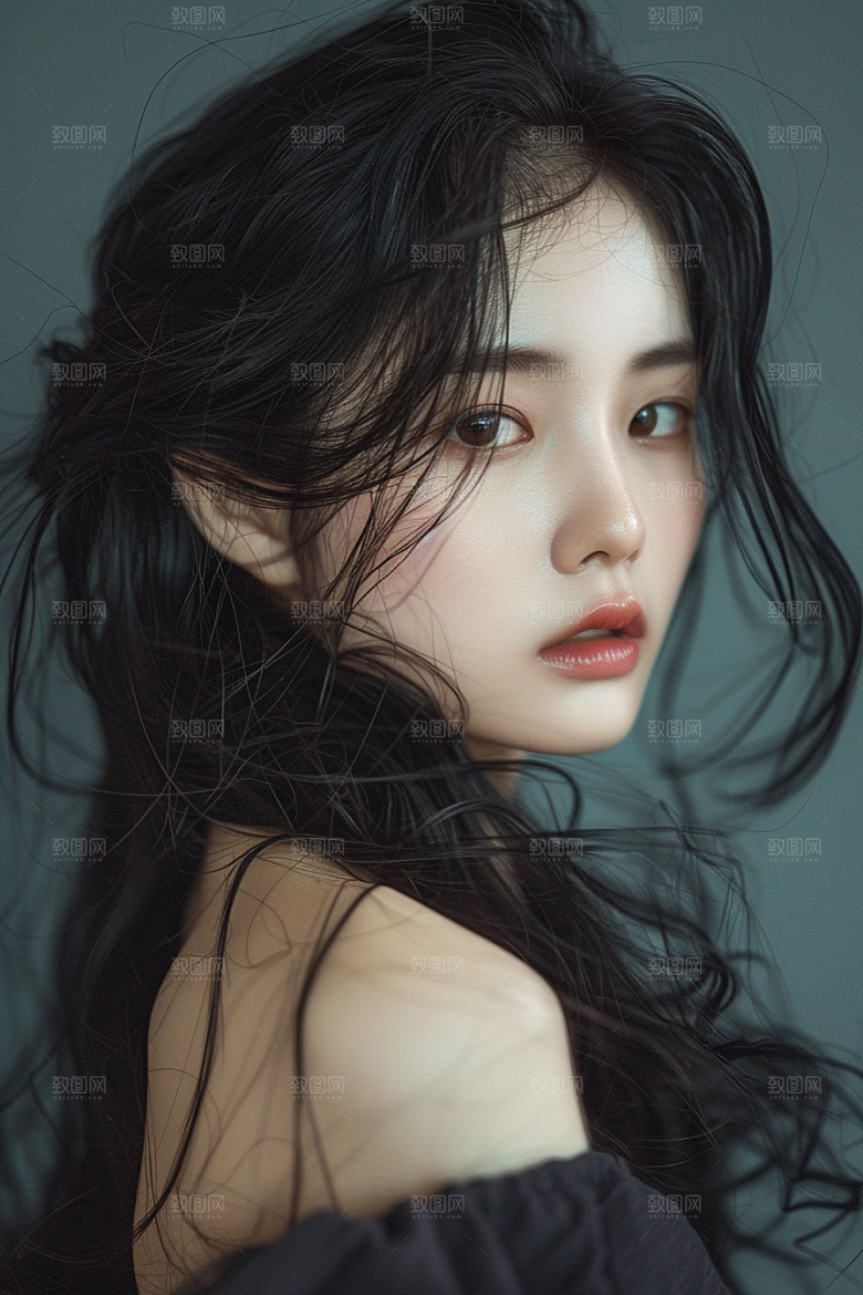 妆造发型唯美高清摄影图