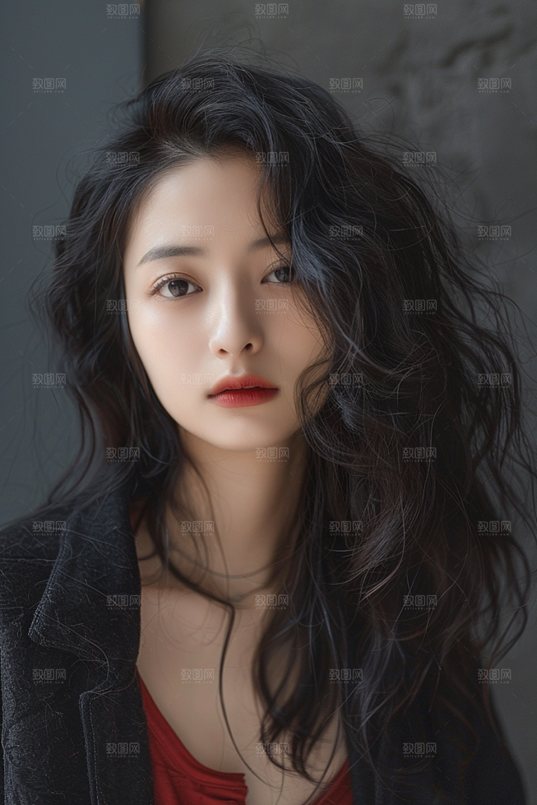 妆造发型人物艺术发型摄影图