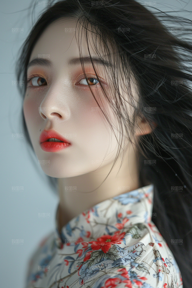 妆造发型人物唯美摄影图