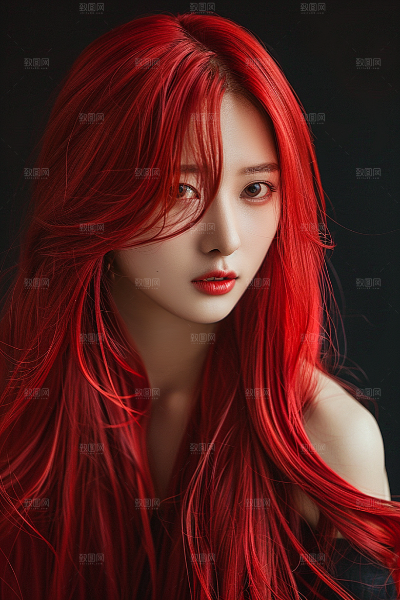 妆造发型美妆造型写真摄影图