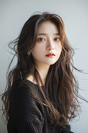 妆造发型美妆造型写真摄影图