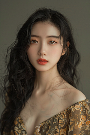 妆造发型唯美肖像摄影图