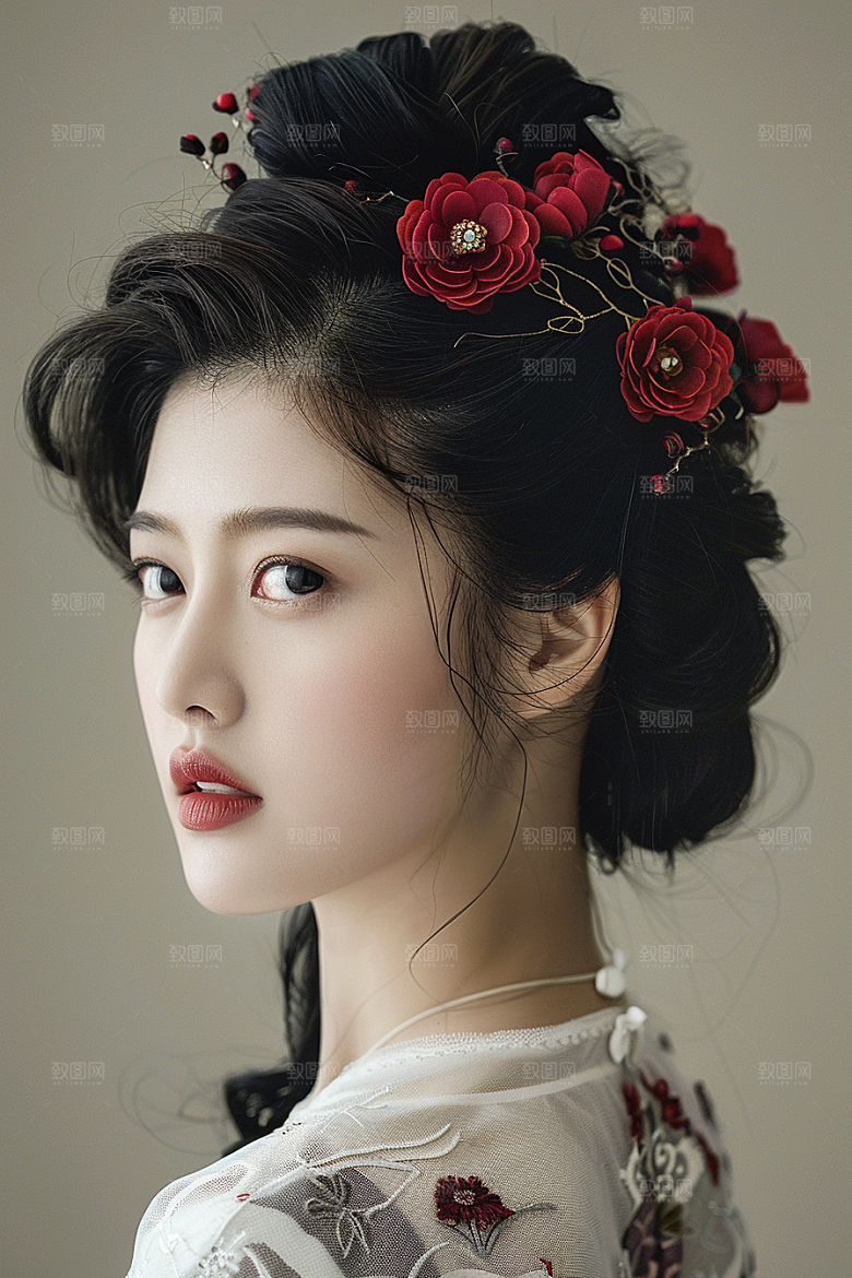 妆造发型唯美美妆摄影图