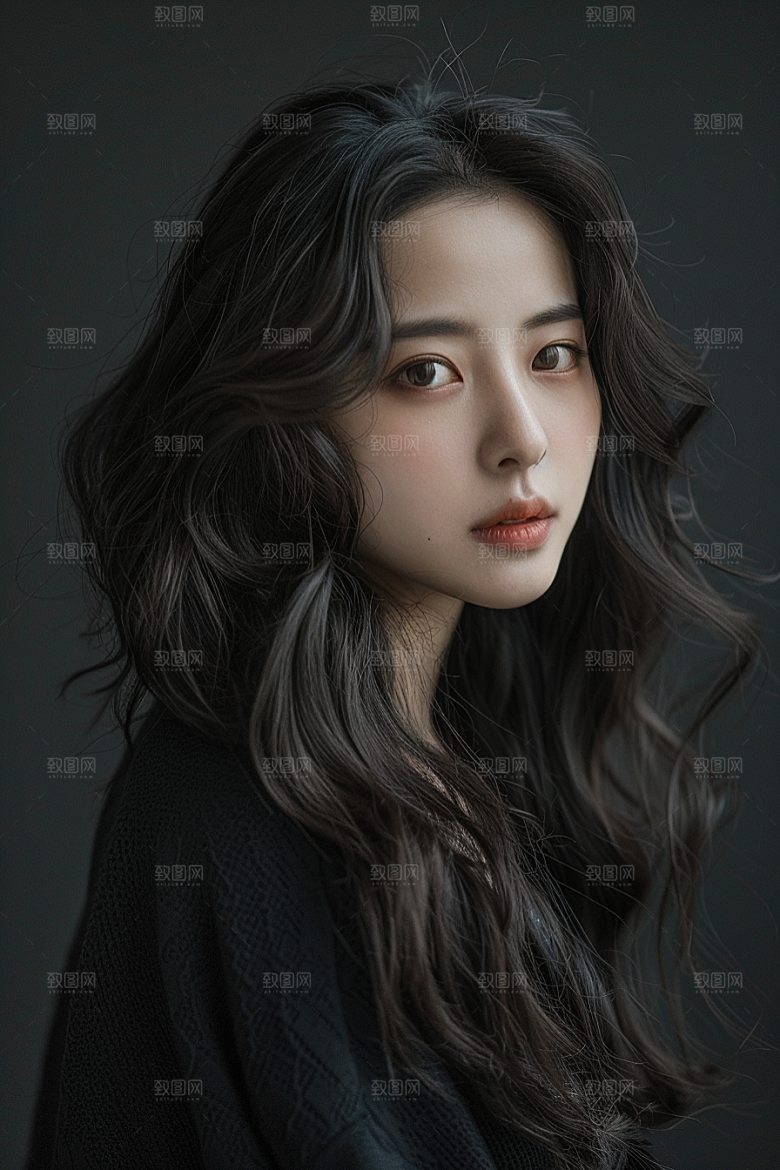 妆造发型写真人物摄影图
