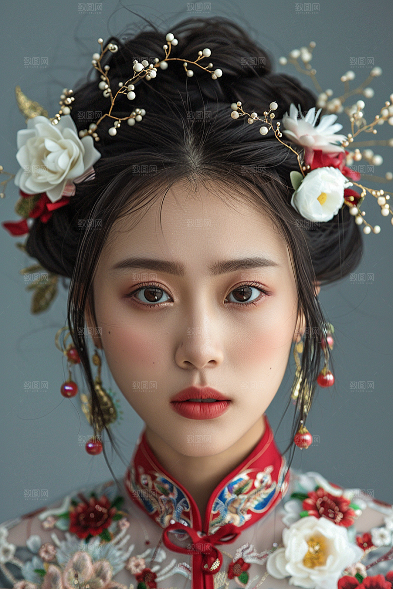 妆造发型彩妆写真摄影图