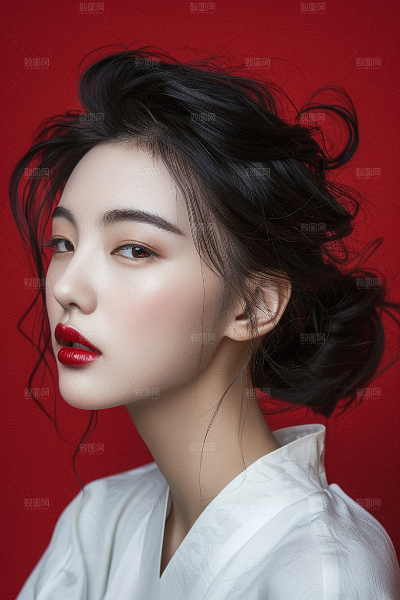 妆造发型美妆造型高清摄影图