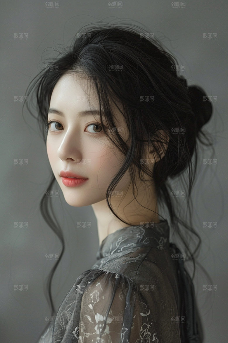 妆造发型唯美彩妆摄影图