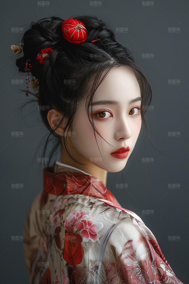 妆造发型唯美彩妆摄影图