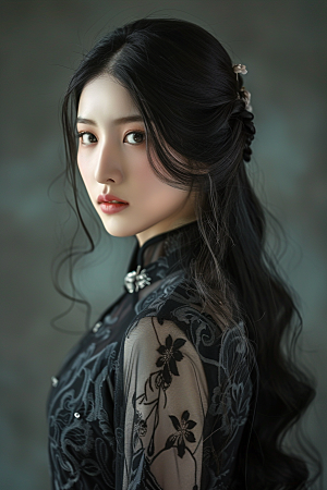 妆造发型人物美妆摄影图