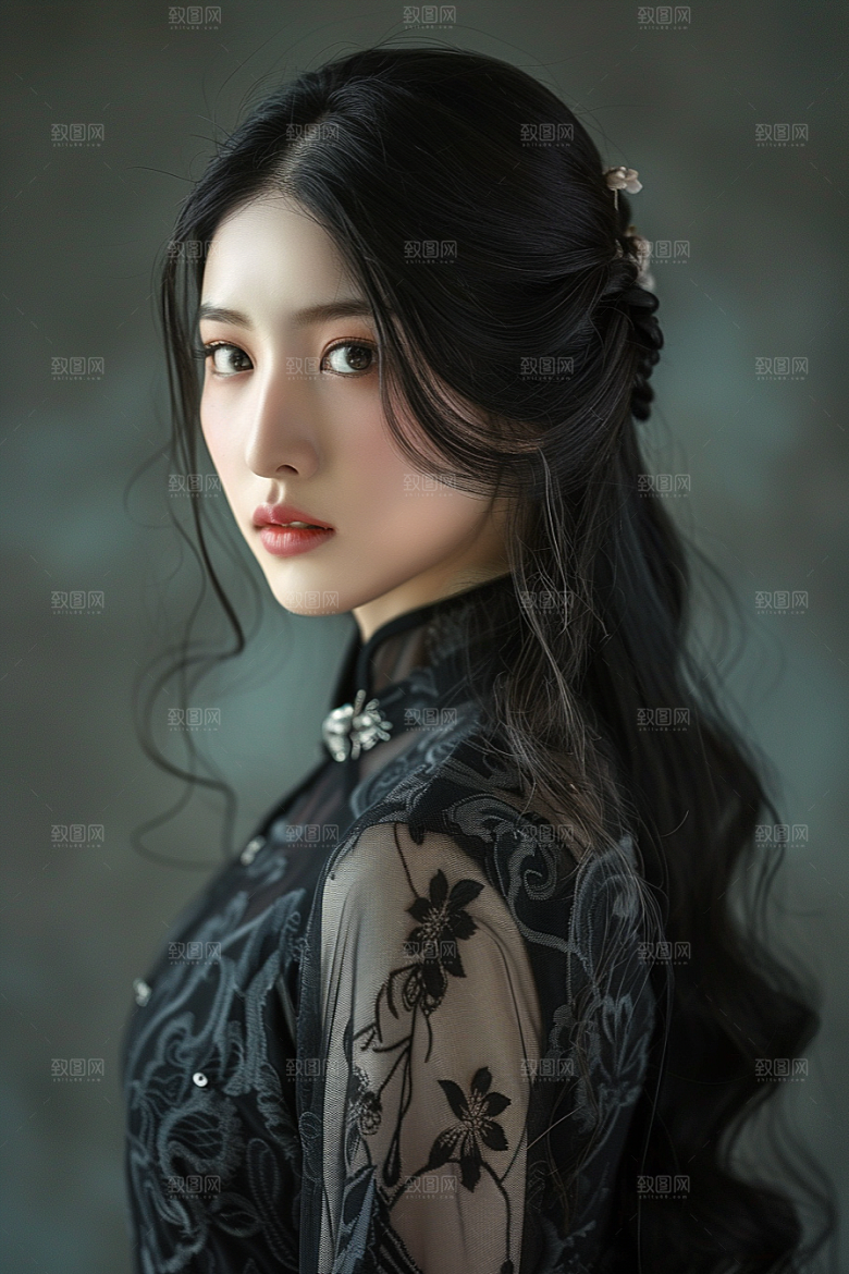 妆造发型人物美妆摄影图
