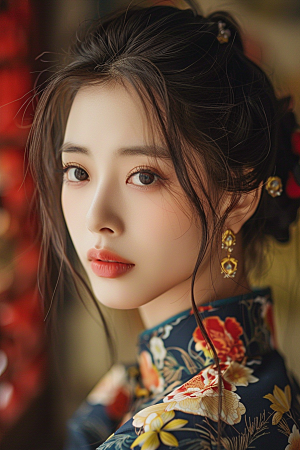 妆造发型人物彩妆摄影图