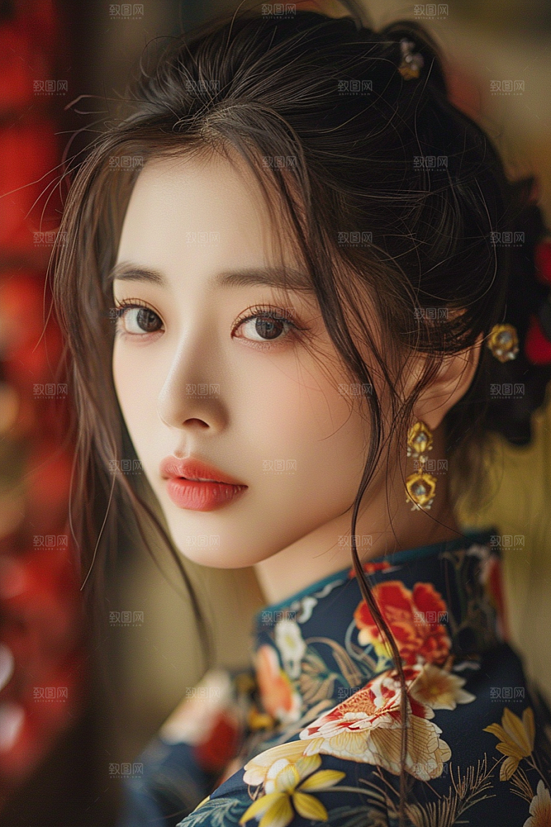 妆造发型人物彩妆摄影图