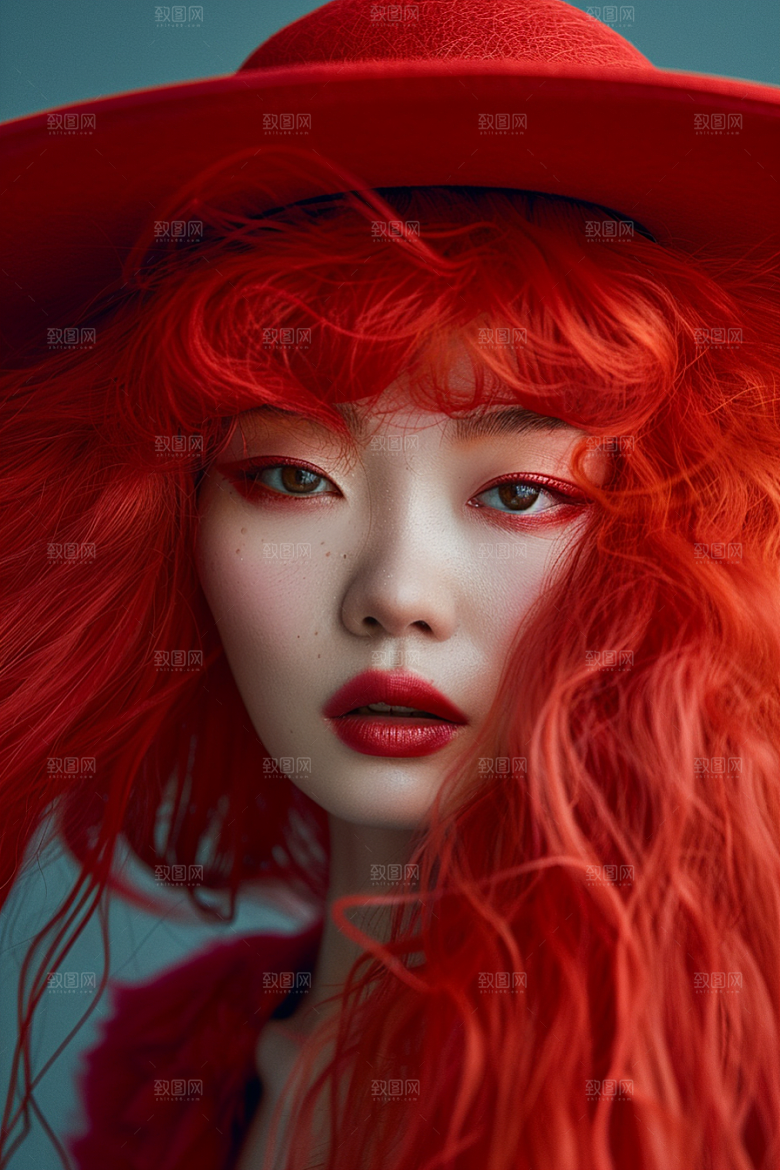 妆造发型人物彩妆摄影图