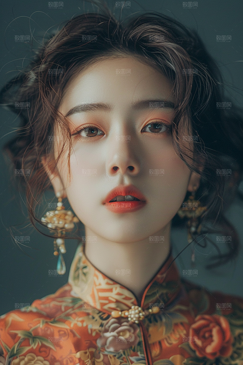 妆造发型人物美妆造型摄影图