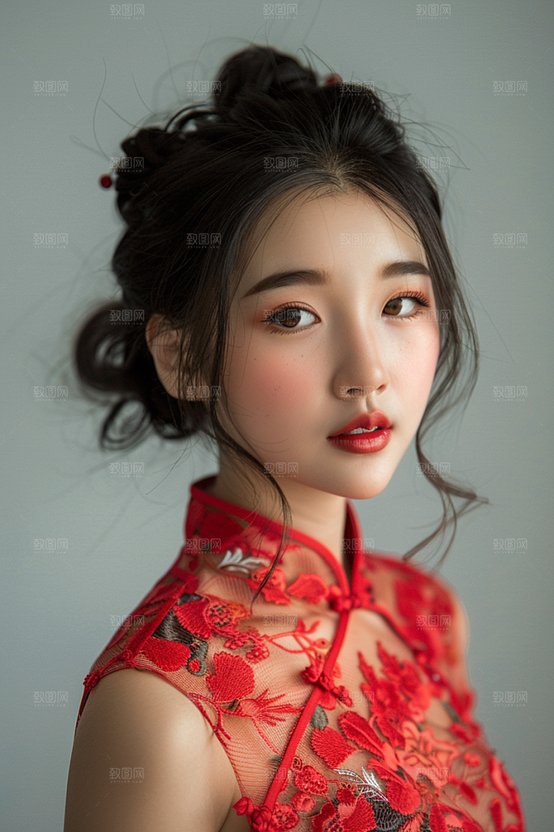 妆造发型人物唯美摄影图
