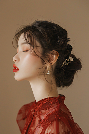 妆造发型艺术发型彩妆摄影图