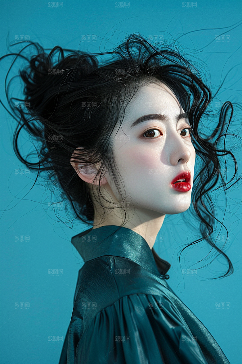 妆造发型人物美妆摄影图