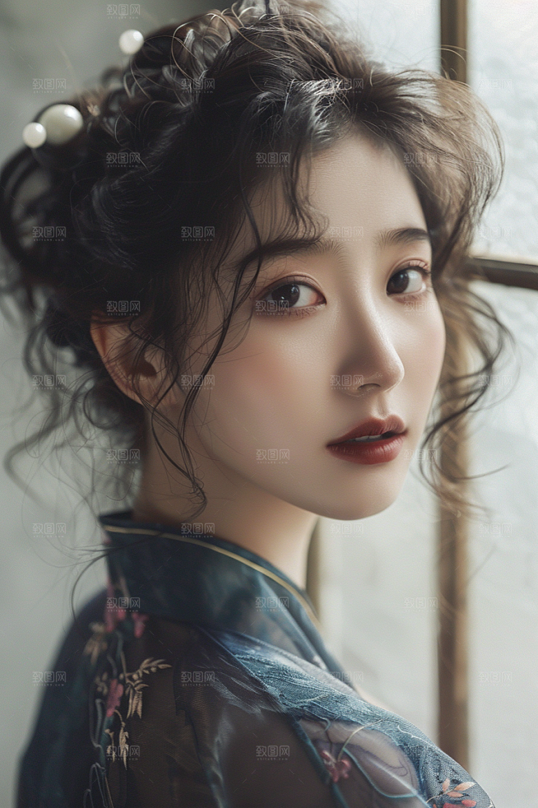 妆造发型唯美高清摄影图
