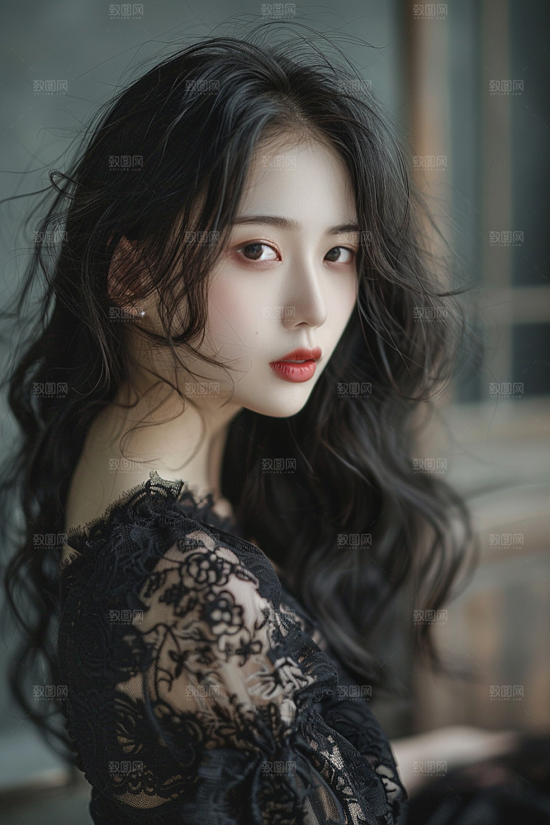 妆造发型人物美妆摄影图
