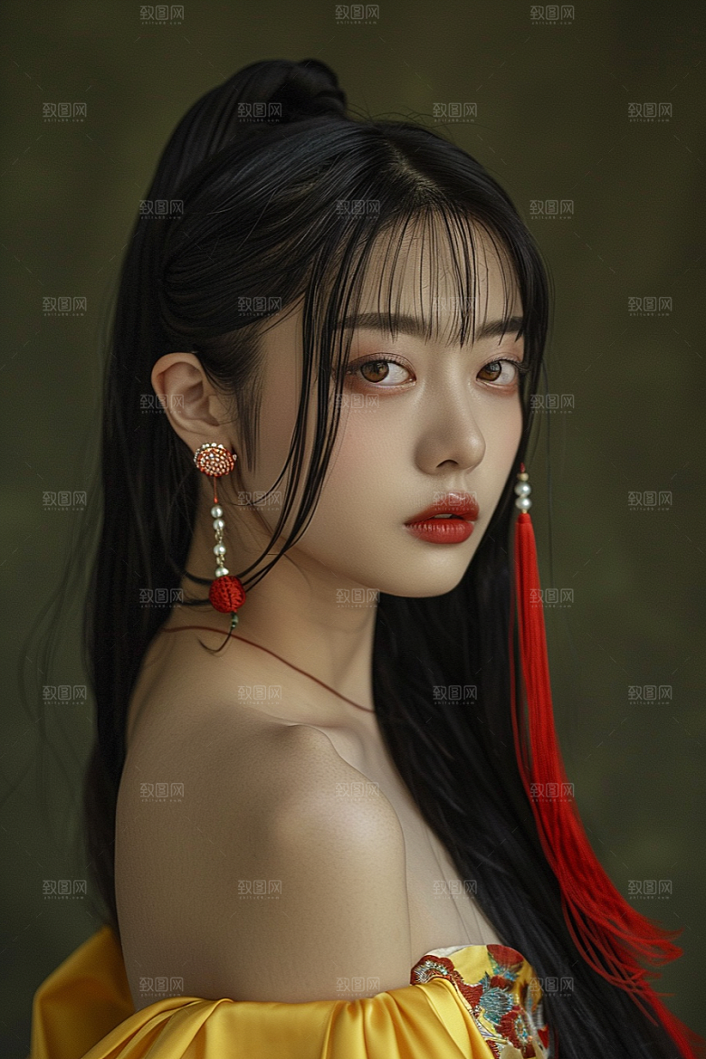 妆造发型写真肖像摄影图