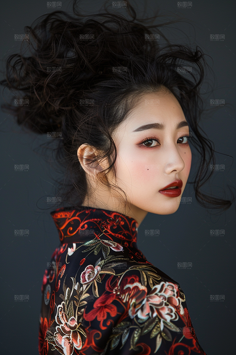 妆造发型肖像艺术发型摄影图