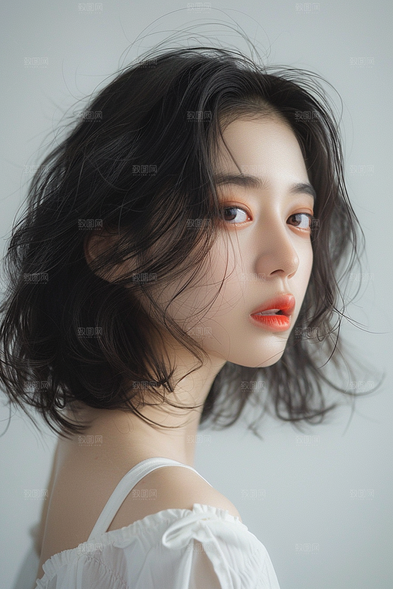 妆造发型彩妆艺术发型摄影图