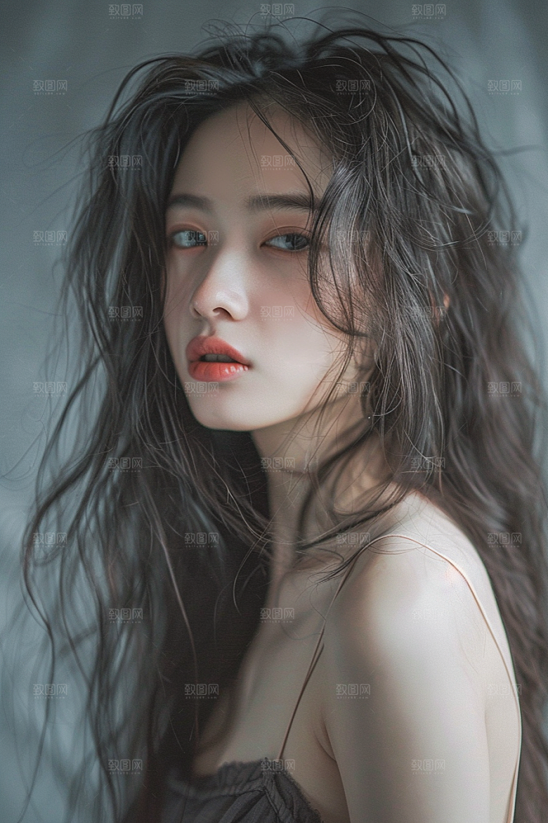 妆造发型人物唯美摄影图