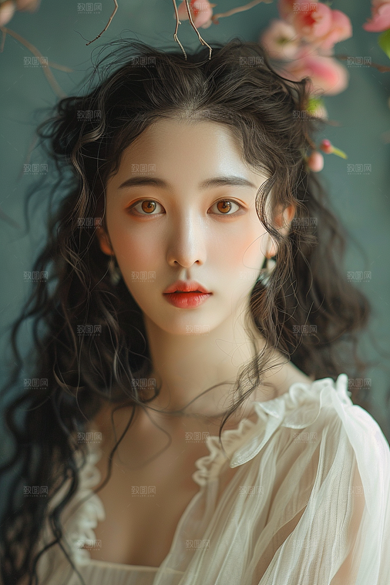 妆造发型唯美高清摄影图