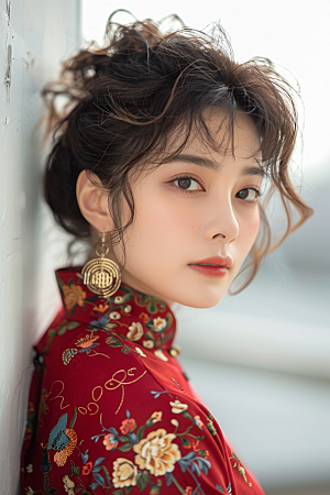 妆造发型人物美妆摄影图