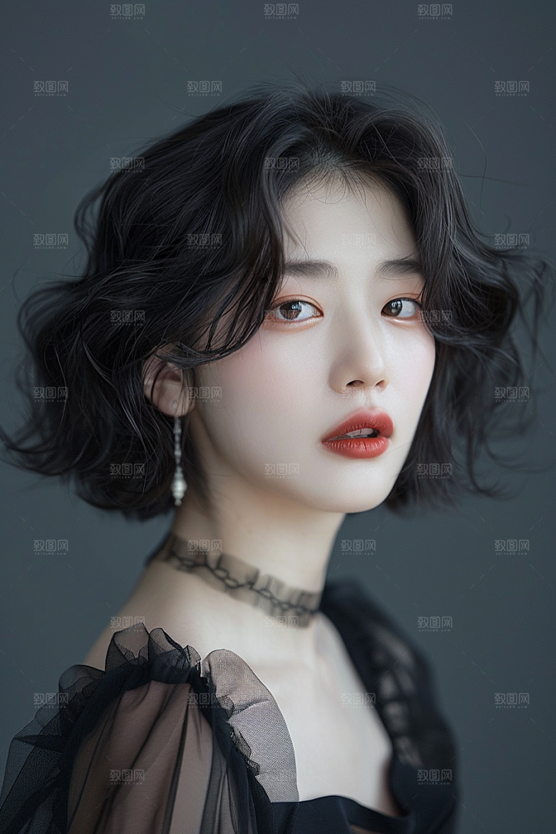 妆造发型人物彩妆摄影图