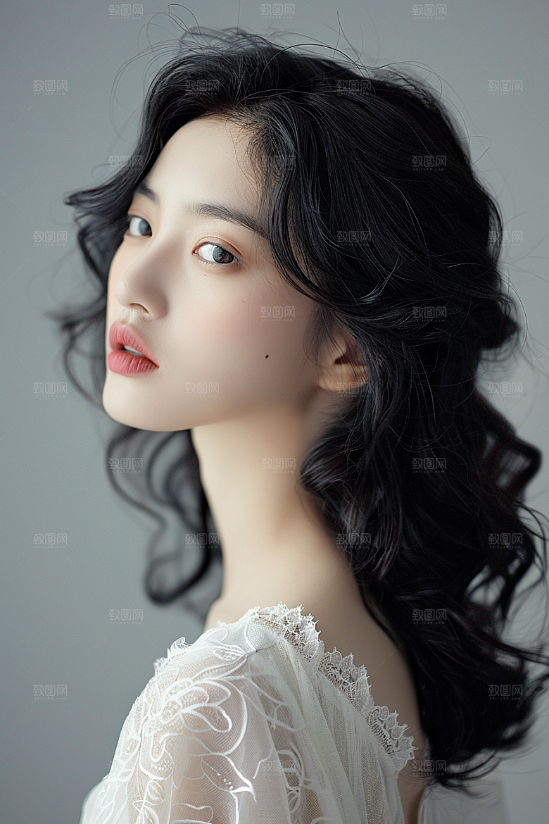 妆造发型唯美美妆摄影图