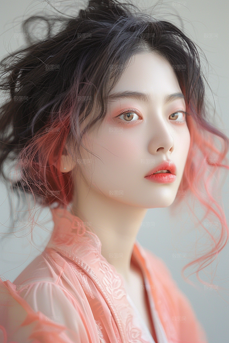 妆造发型艺术发型写真摄影图