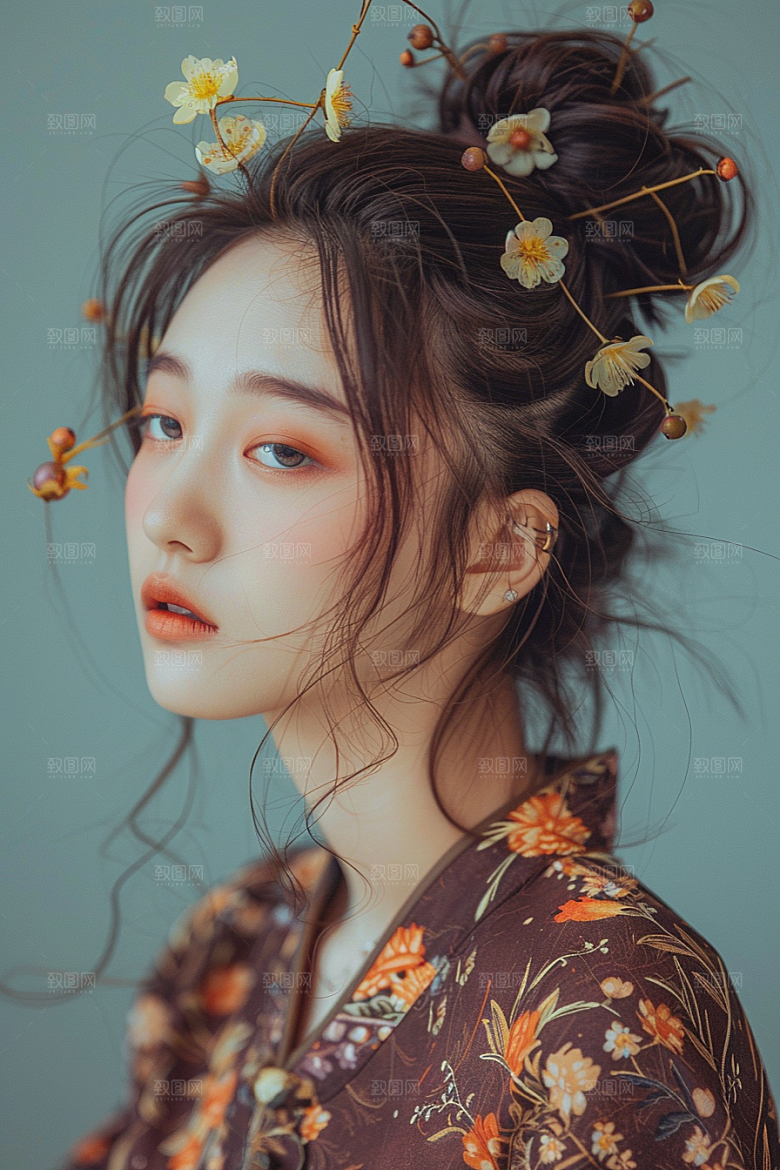 妆造发型艺术高清摄影图