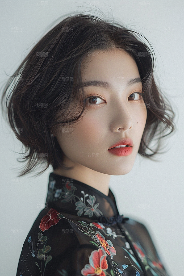 妆造发型人物美妆摄影图