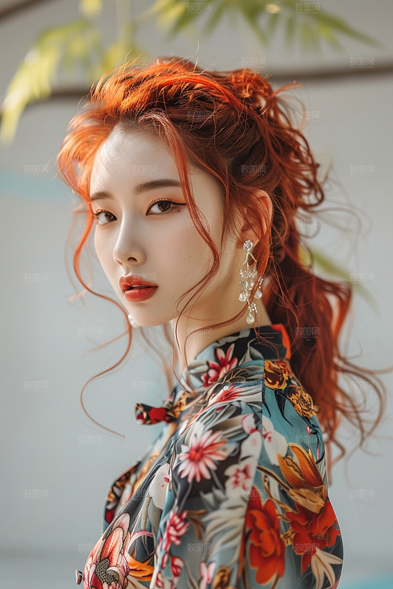 妆造发型肖像艺术发型摄影图