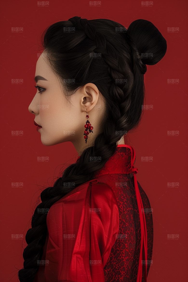 妆造发型人物唯美摄影图