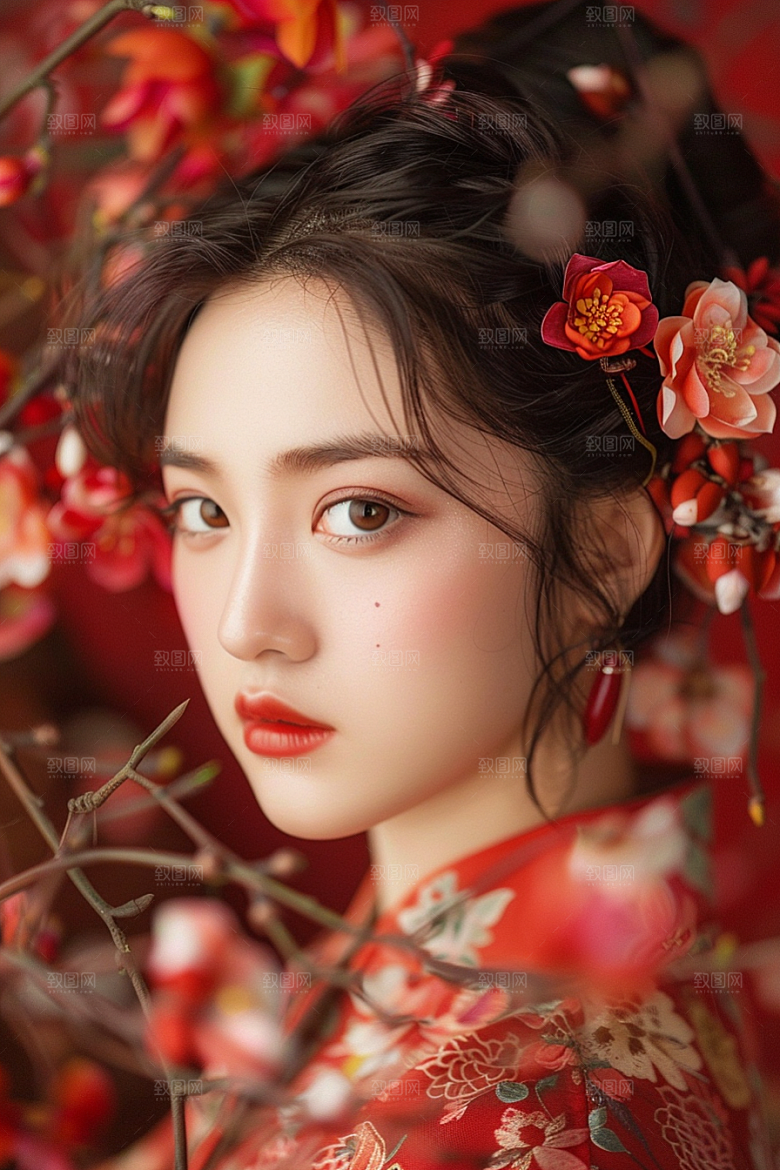 妆造发型艺术发型唯美摄影图