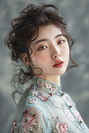 妆造发型唯美美妆造型摄影图