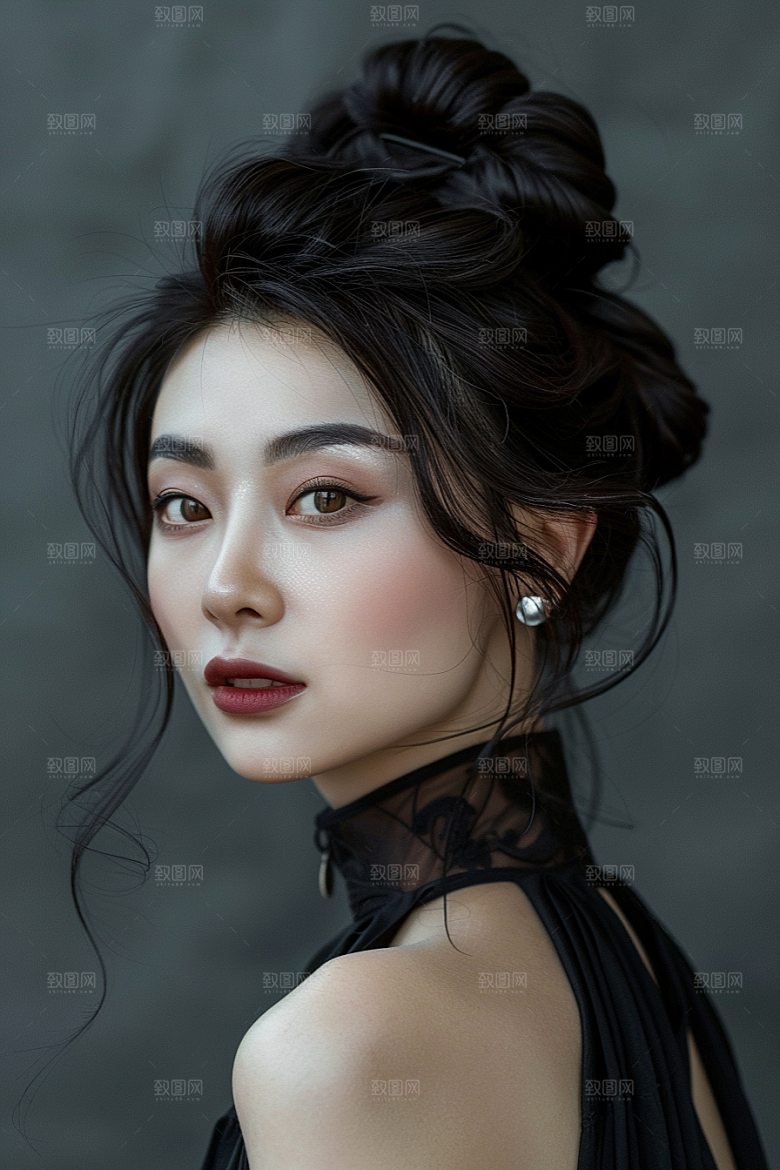 妆造发型写真艺术发型摄影图