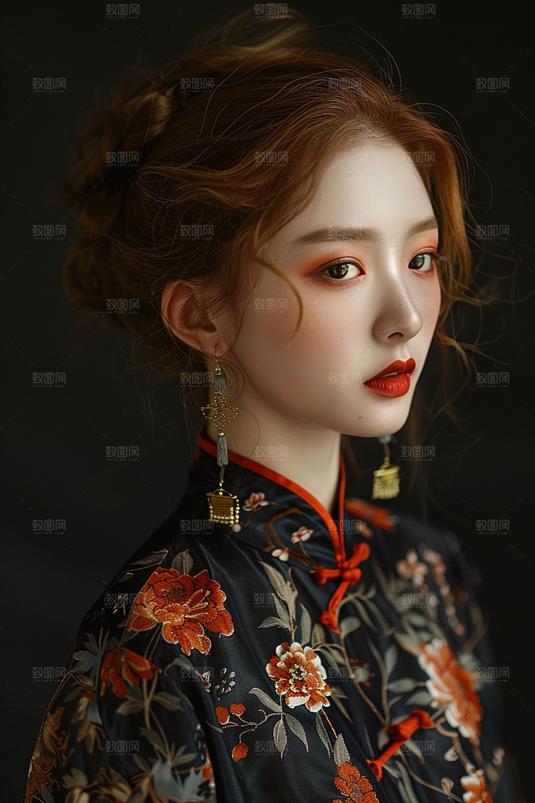 妆造发型彩妆艺术发型摄影图