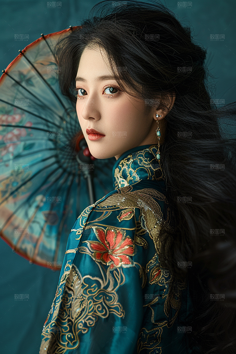 妆造发型唯美肖像摄影图
