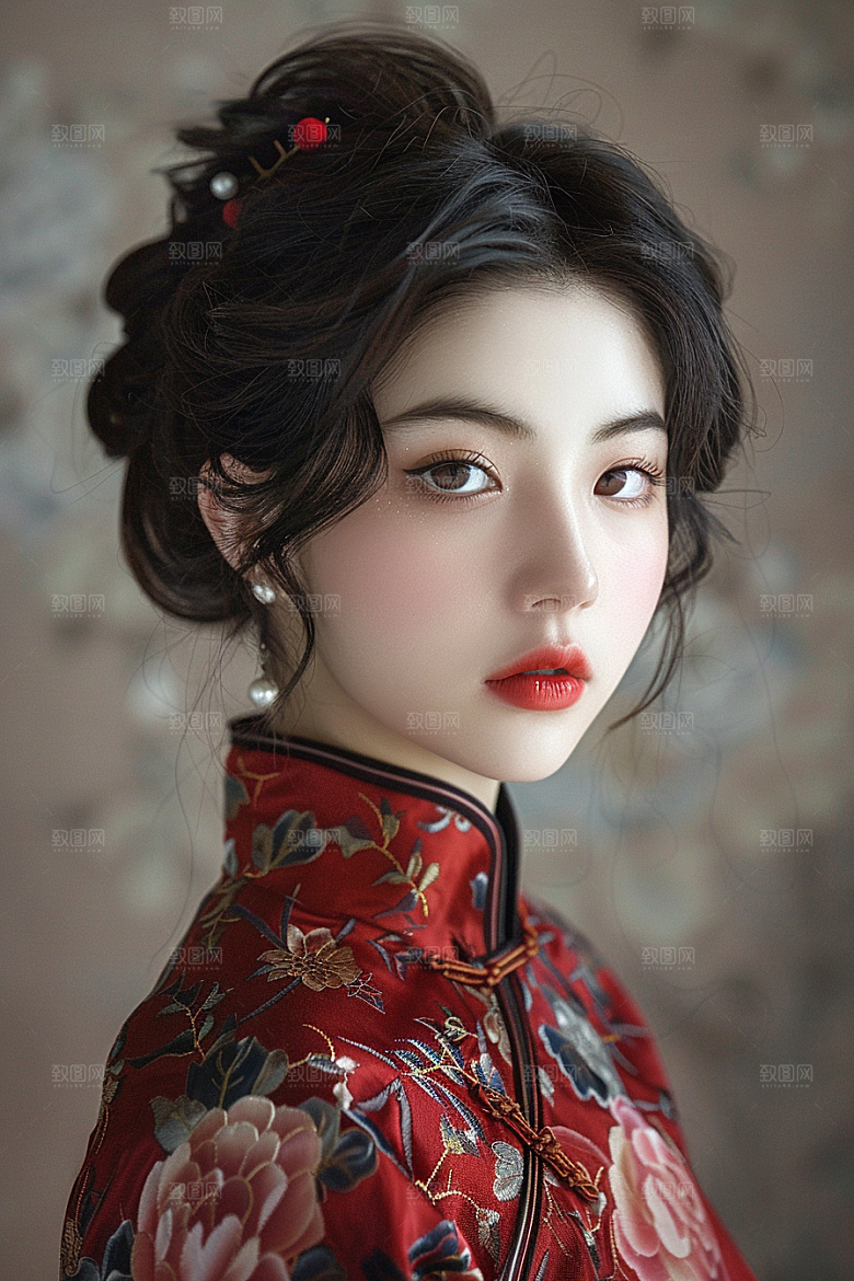 妆造发型美妆造型唯美摄影图