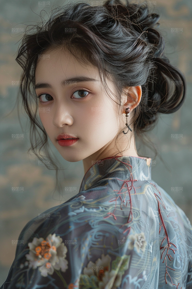 妆造发型美妆造型唯美摄影图