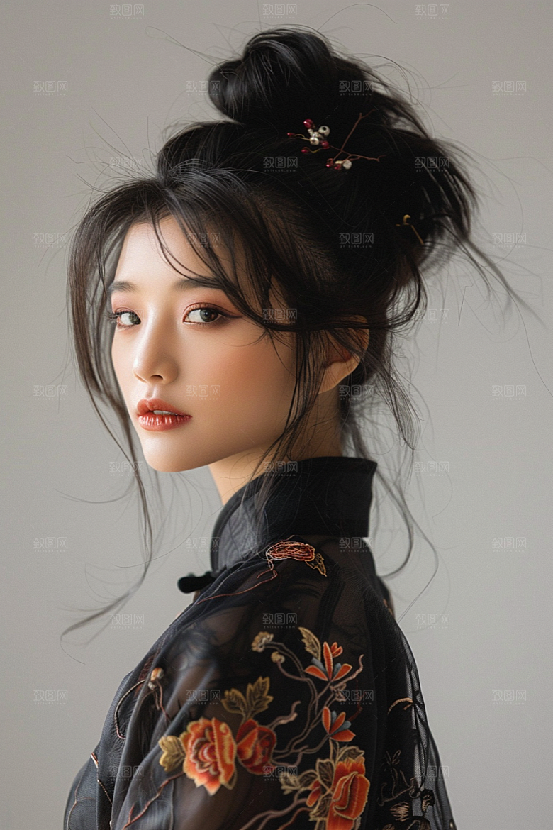 妆造发型艺术发型唯美摄影图