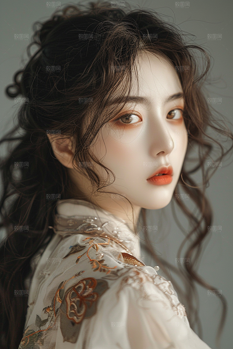 妆造发型唯美写真摄影图