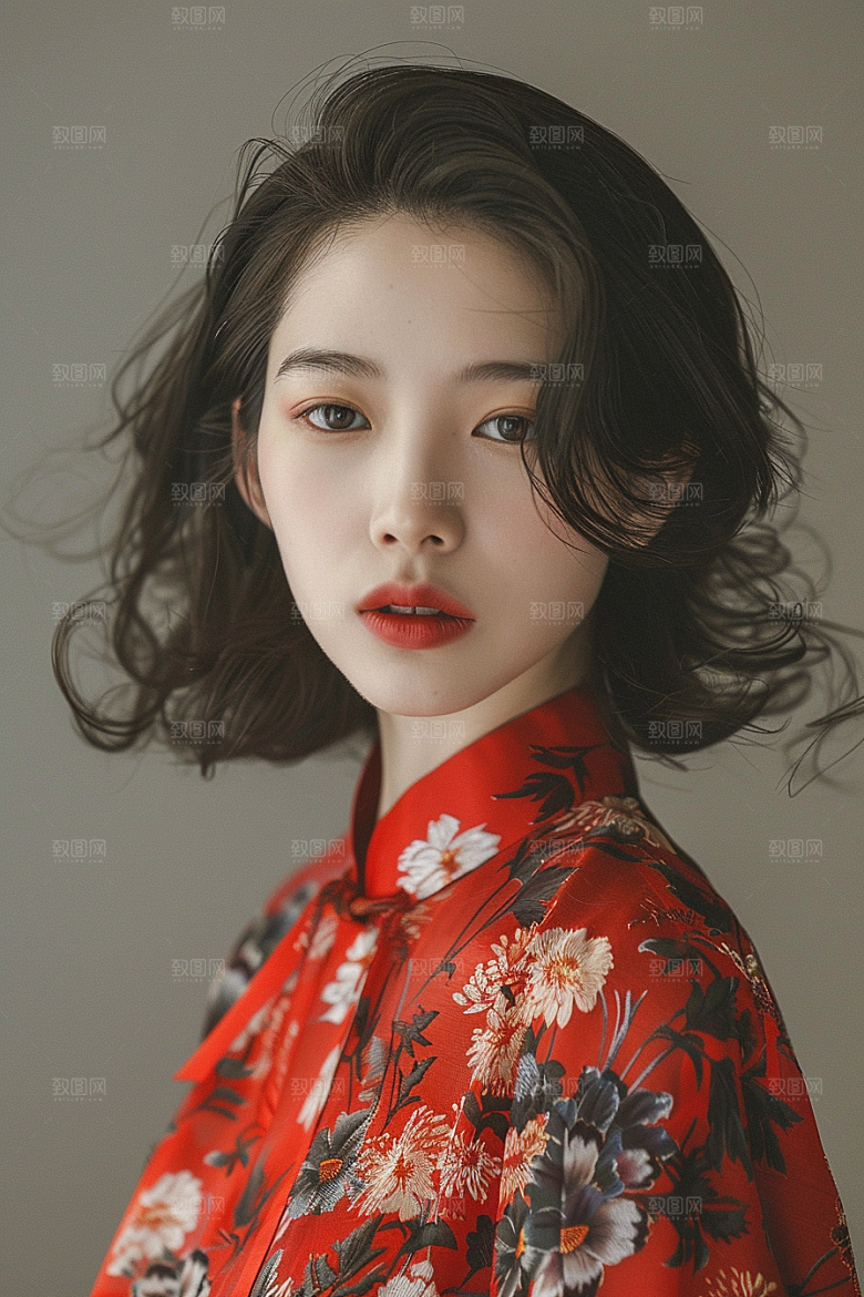 妆造发型唯美美妆摄影图